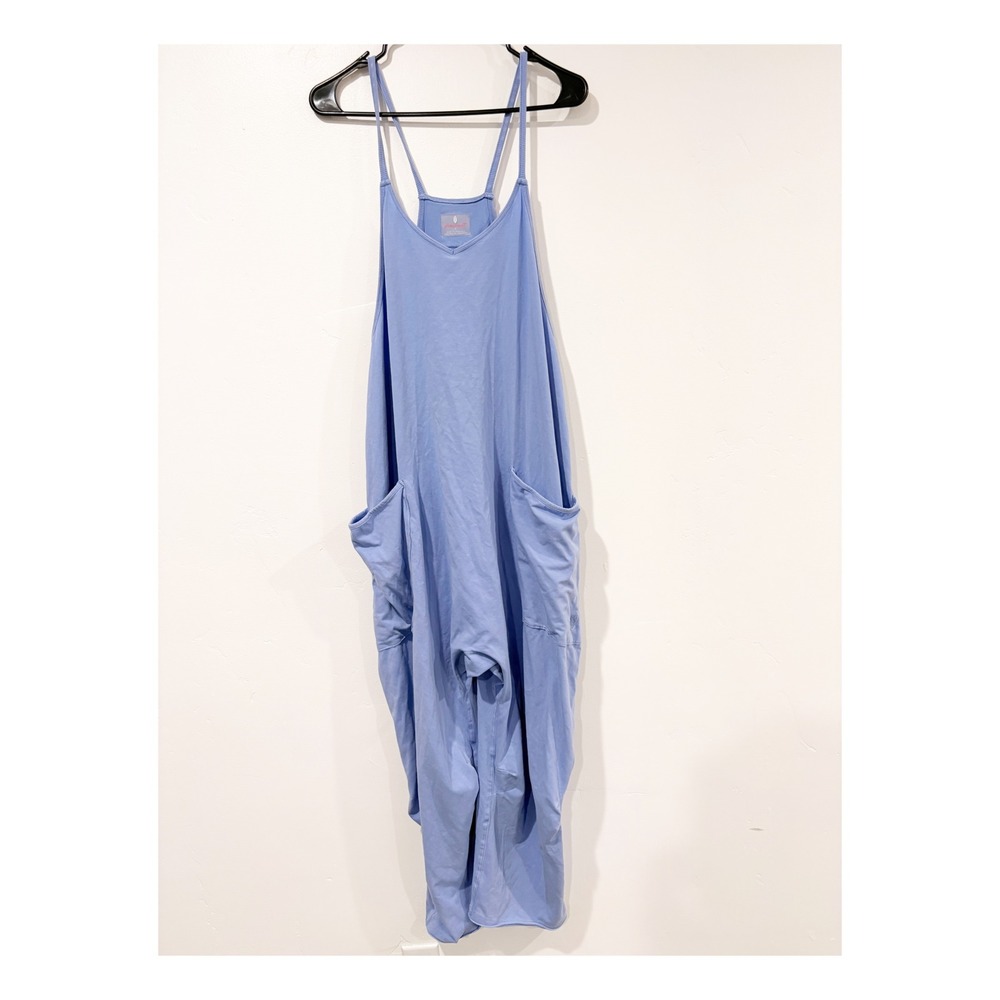 Free People Movement Hot Shot Jumpsuit Light Blue Harem Romper Small - Picture 2 of 5